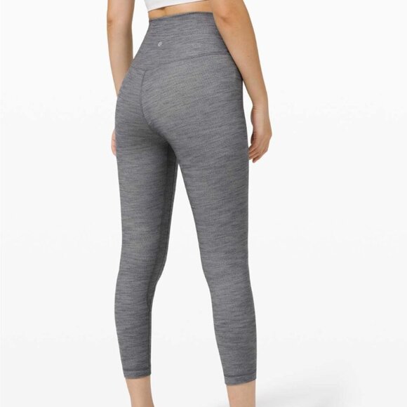 Lululemon Align Crop *21" Mini Heathered Herringbone Heathered Black White / Bla - Picture 1 of 1